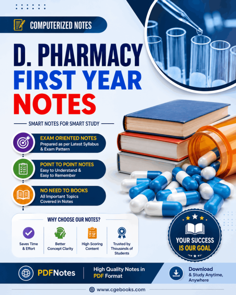 D. Pharmacy, First Year Notes